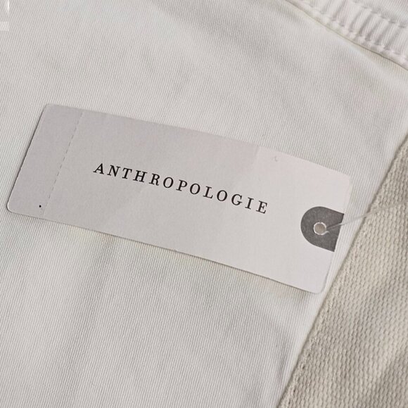 Anthropologie The Richie Slim Joggers Size 14 White Cotton Twill Tapered Leg NWT - Picture 10 of 11
